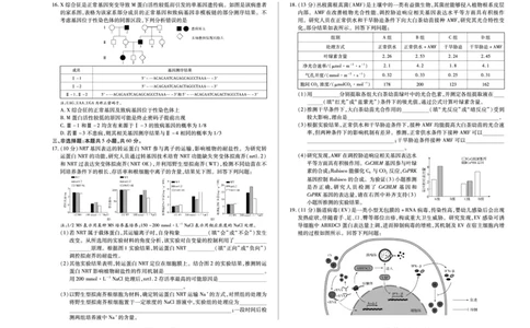 生物学(湖南专版)天一大联考&middot;湖南省、广西省2025-2026学年高三上学期阶段性检测（二）_2025年9月