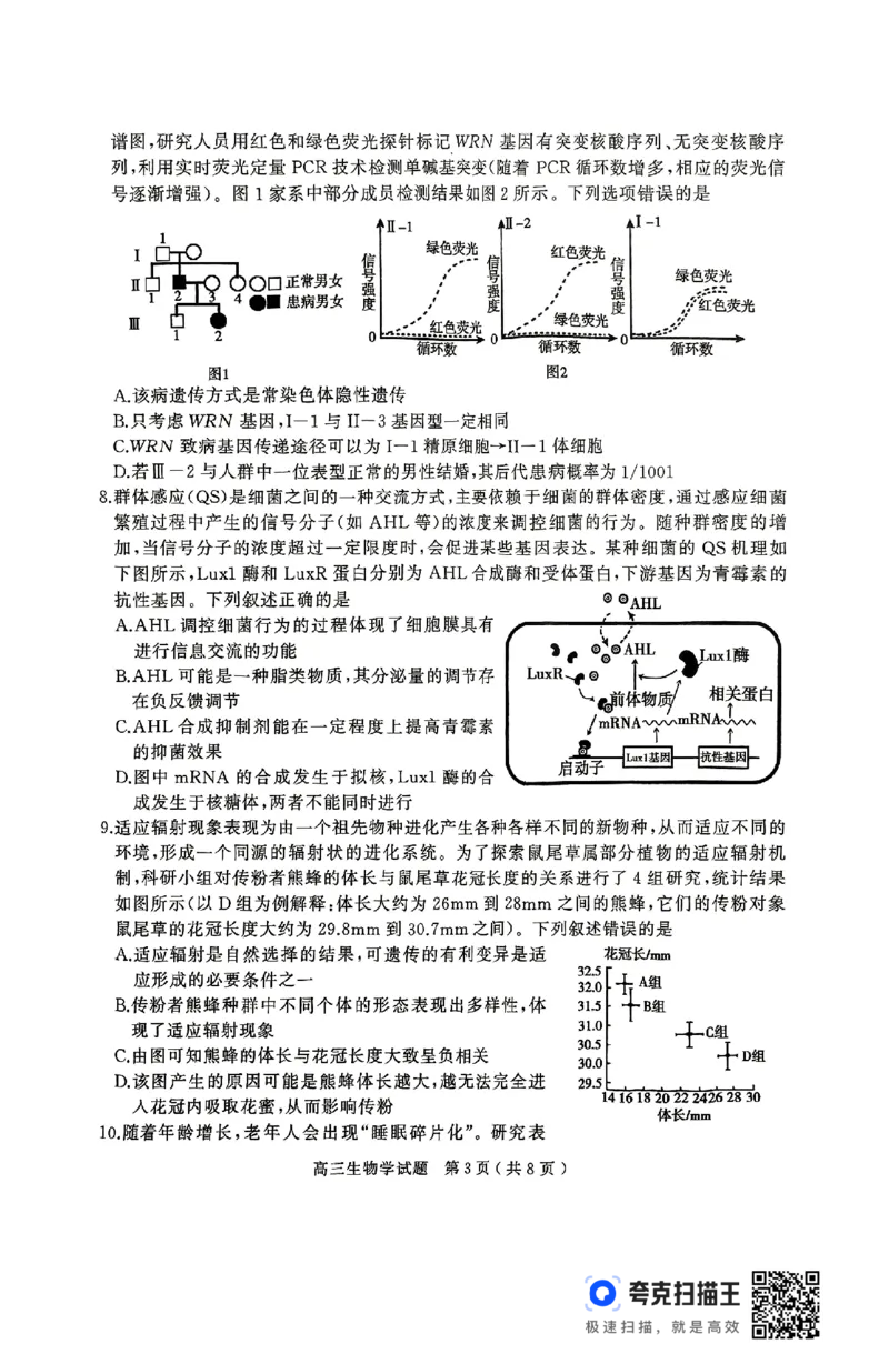 生物试卷_2025年4月_2504272025年河南省五市高三第二次联考（许昌、平顶山、南阳、新乡、洛阳）（全科）_2025届河南省五市高三下学期第二次联考生物