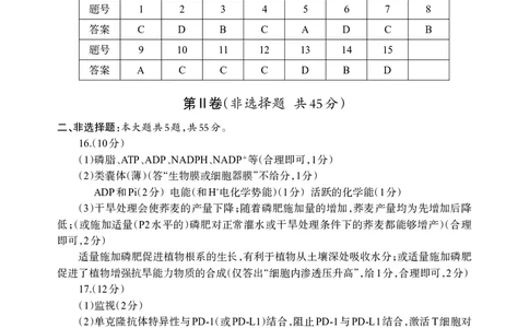德阳市高中2022级质量监测考试（二）生物答案_2025年2月_250224四川省德阳市高中2022级质量监测考试（二）（全科）_德阳市高中2022级质量监测考试（二）生物