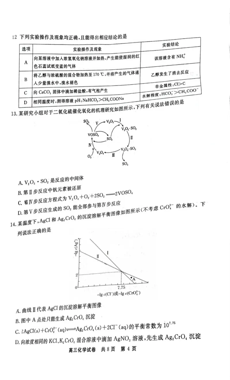 贵州省铜仁市2024-2025学年高三下学期3月模拟考试化学试题（含答案）_2025年3月_250325贵州省铜仁市2025届高三下学期3月模拟考试
