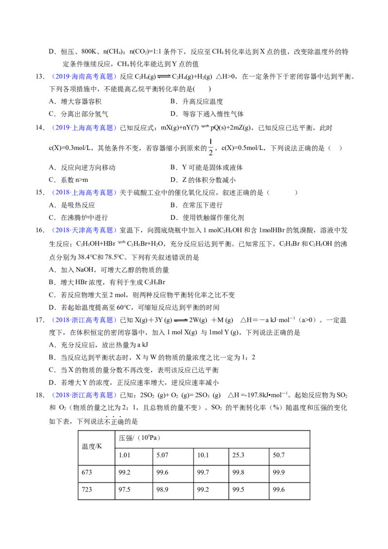 专题53化学平衡的建立与移动（A）（原卷卷）_近10年高考真题汇编（必刷）_十年（2014-2024）高考化学真题分项汇编（全国通用）_十年（2014-2023）高考化学真题分项汇编（全国通用）