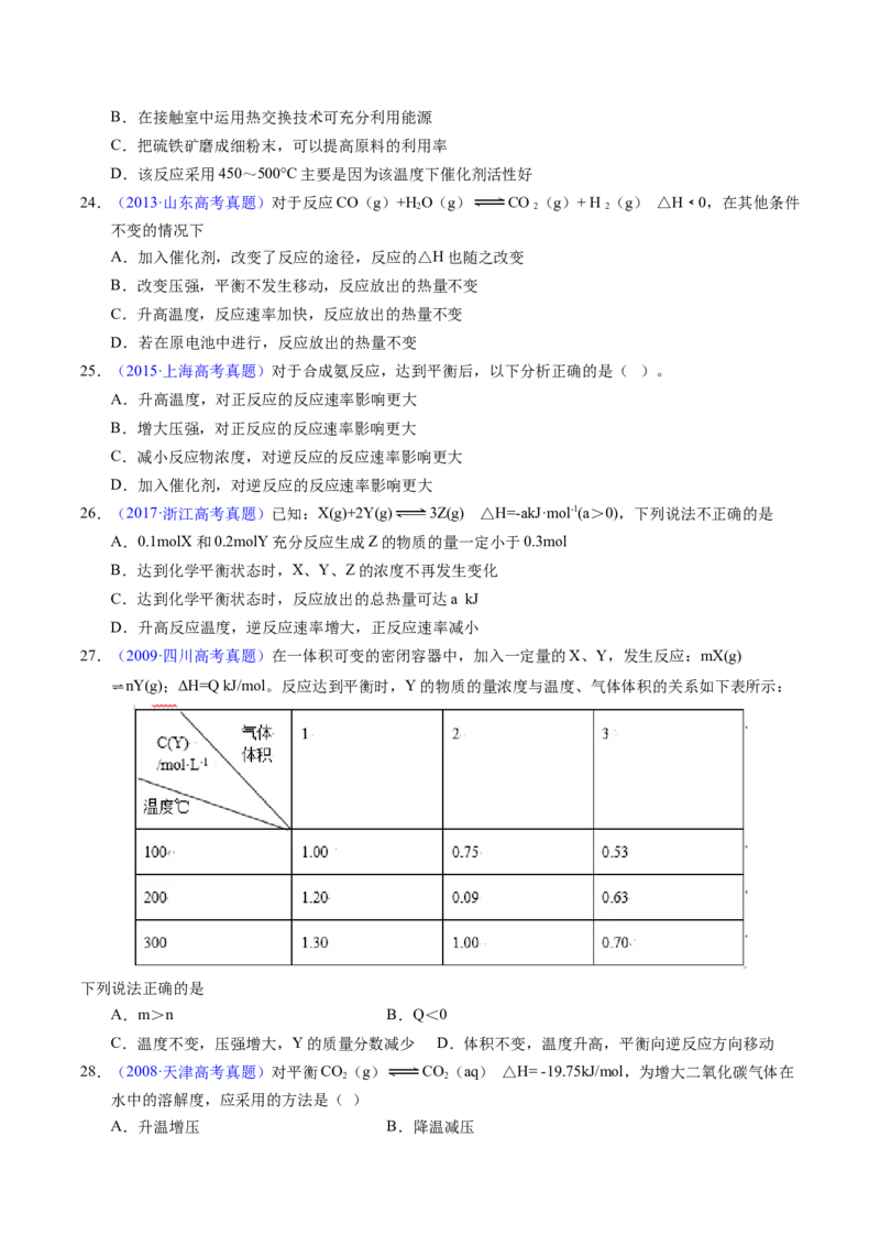 专题53化学平衡的建立与移动（A）（原卷卷）_近10年高考真题汇编（必刷）_十年（2014-2024）高考化学真题分项汇编（全国通用）_十年（2014-2023）高考化学真题分项汇编（全国通用）