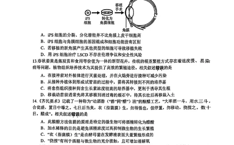 生物+答案2025届江苏省新高考基地学校高三下学期第二次大联考生物试题_2025年4月_250419江苏省新高考基地学校2024-2025学年高三下学期第二次大联考（全科）