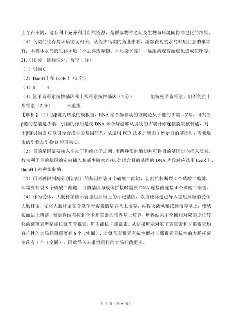 甘肃省部分学校2025届高三上学期第一次联考（期末）生物试卷（含解析）_2025年1月_250109甘肃省部分学校2025届高三上学期第一次联考（期末）