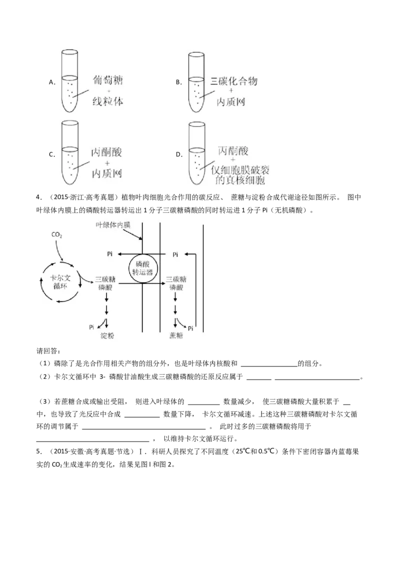 专题07细胞代谢的综合（原卷卷）_近10年高考真题汇编（必刷）_十年（2014-2024）高考生物真题分项汇编（全国通用）_十年（2014-2023）高考生物真题分项汇编（全国通用）