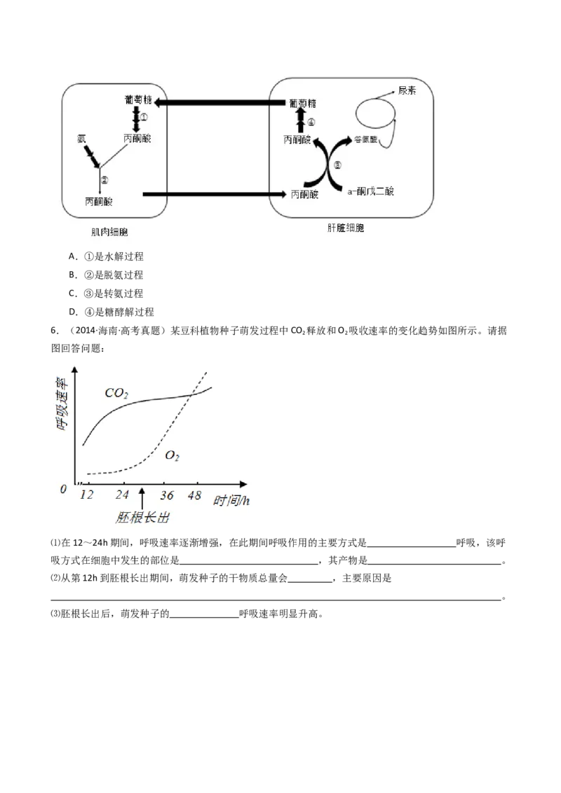 专题07细胞代谢的综合（原卷卷）_近10年高考真题汇编（必刷）_十年（2014-2024）高考生物真题分项汇编（全国通用）_十年（2014-2023）高考生物真题分项汇编（全国通用）