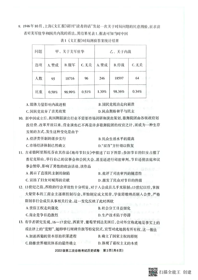 四川省德阳市高中2022级第三次诊断考试历史_2025年4月_250426四川省德阳市高中2022级第三次诊断考试（德阳三诊）（全科）