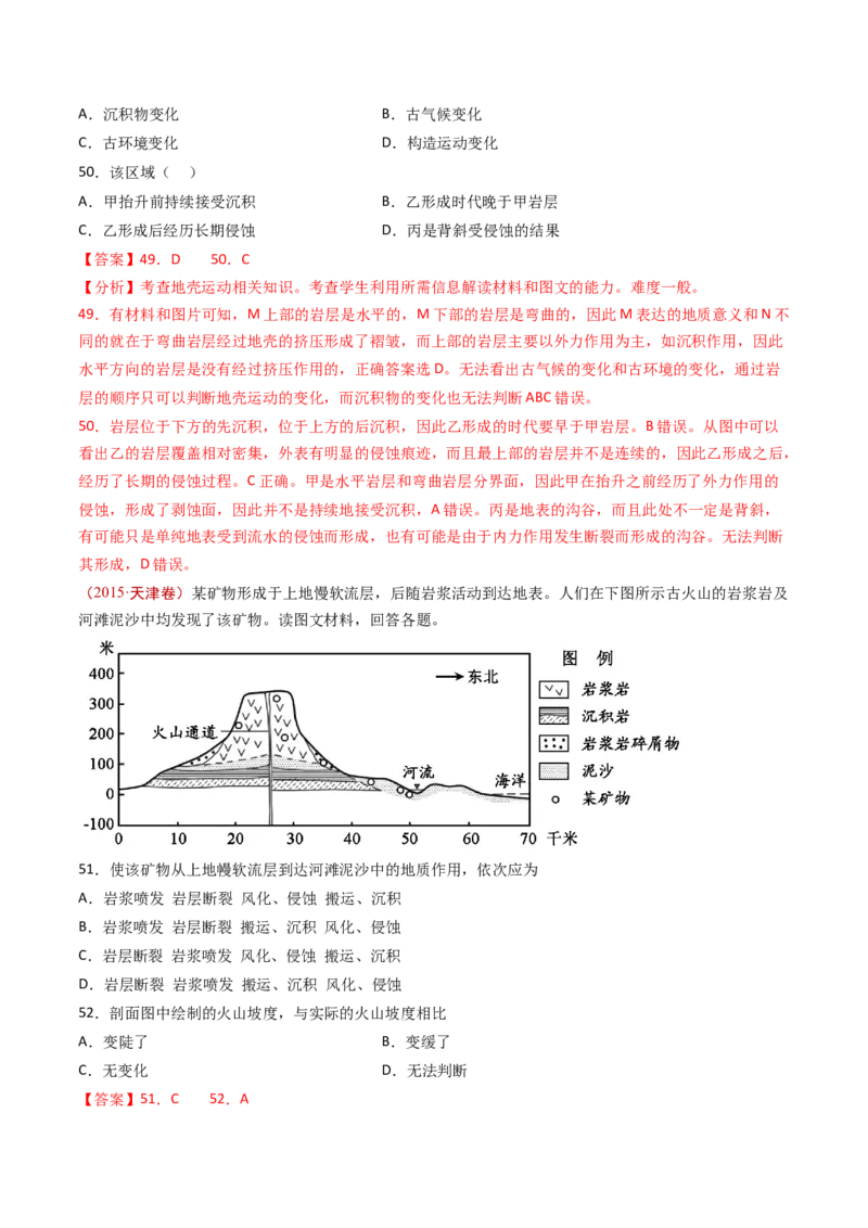 专题06地表形态的塑造-十年（2014-2023）高考地理真题分项汇编（解析卷）_近10年高考真题汇编（必刷）_十年（2014-2024）高考地理真题分项汇编（全国通用）