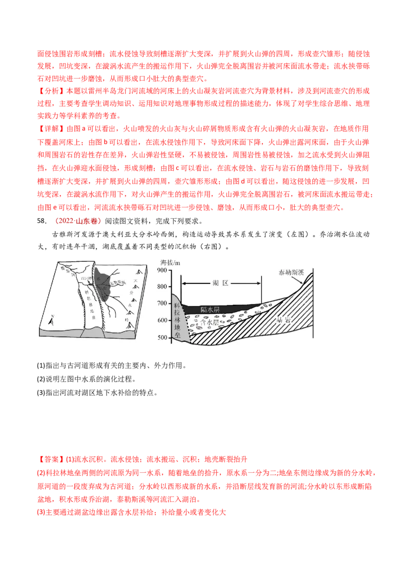专题06地表形态的塑造-十年（2014-2023）高考地理真题分项汇编（解析卷）_近10年高考真题汇编（必刷）_十年（2014-2024）高考地理真题分项汇编（全国通用）