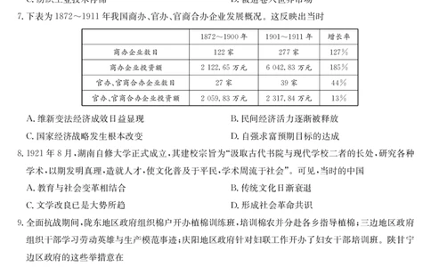 四川省九师联盟2025届高三仿真模拟卷历史（AG）_2025年5月_250511九师联盟2025届高三仿真模拟卷（G）（全科）