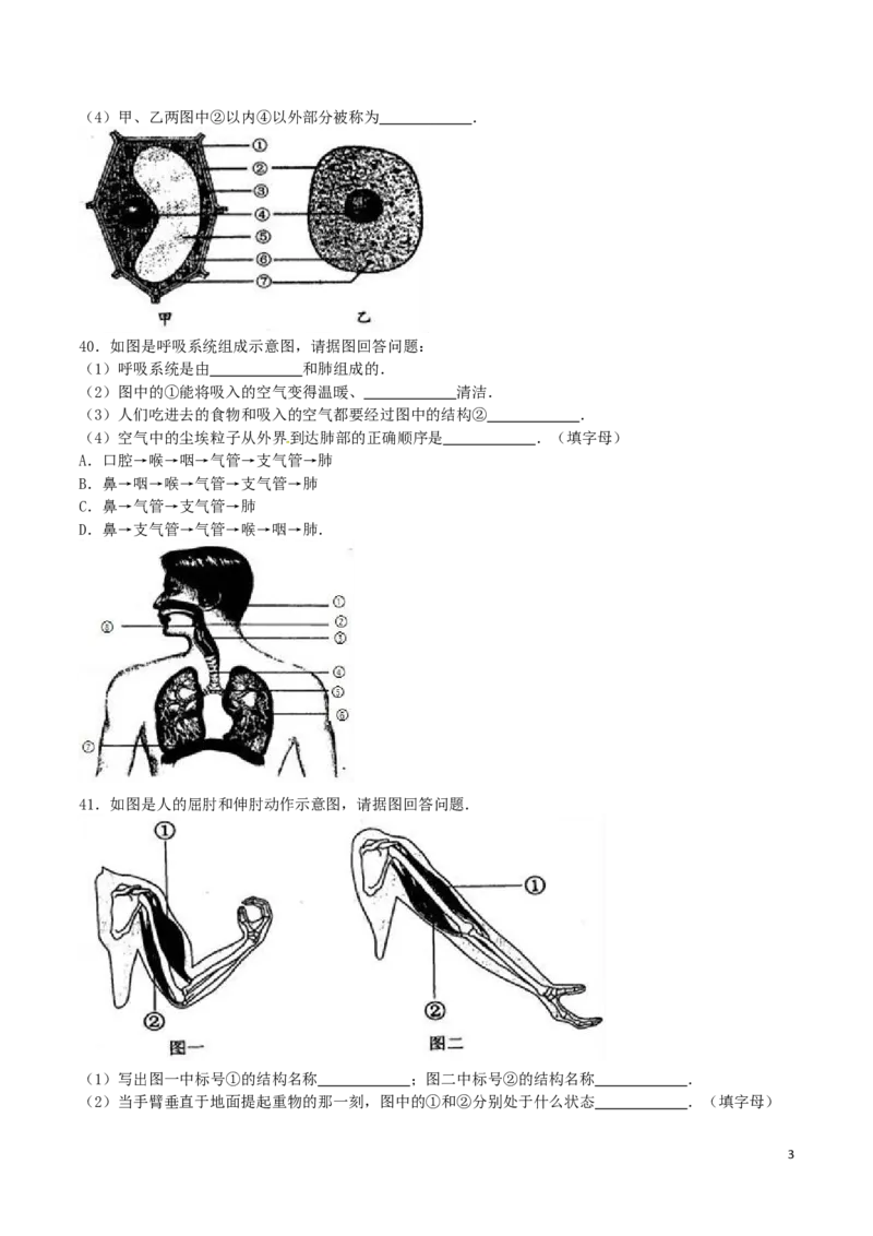 黑龙江省绥化市2016年中考生物真题试题（含解析）_中考真题_8.生物中考真题2015-2024年_2016年全国中考生物74份