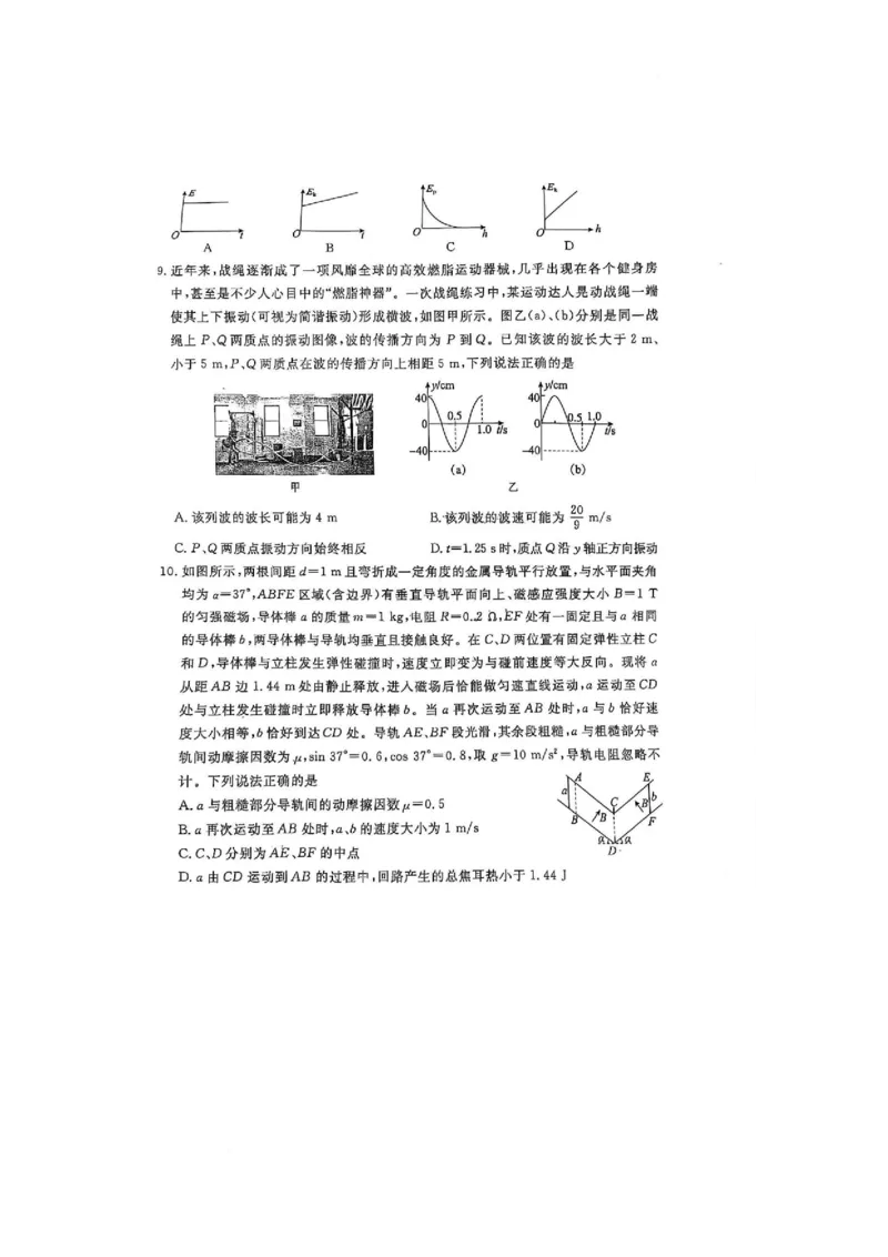 承德市一模物理试题物理_2025年3月_250313河北省承德、张家口市2025届高三下学期统一模拟考试（一）（全科）_河北省承德、张家口市2025届高三下学期统一模拟考试（一）物理