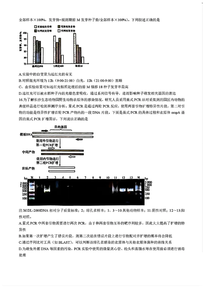 湖南省长沙市长郡中学2025届高三下学期4月月考（八）生物试题+答案_2025年4月_250416湖南省长沙市长郡中学2024-2025学年高三下学期月考（八）（全科）