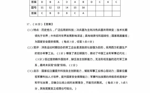 四川省巴中市普通高中2022级&ldquo;一诊&rdquo;考试历史答案_2025年2月_250221四川省巴中市普通高中2024-2025学年高三下学期一诊考试（全科）