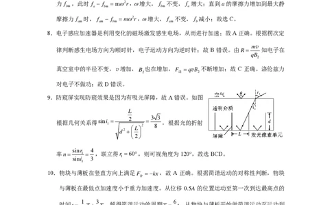 巴蜀中学2025届高考适应性月考卷（七）物理答案_2025年4月_250414重庆市巴蜀中学2025届高三4月适应性月考卷（七）（全科）