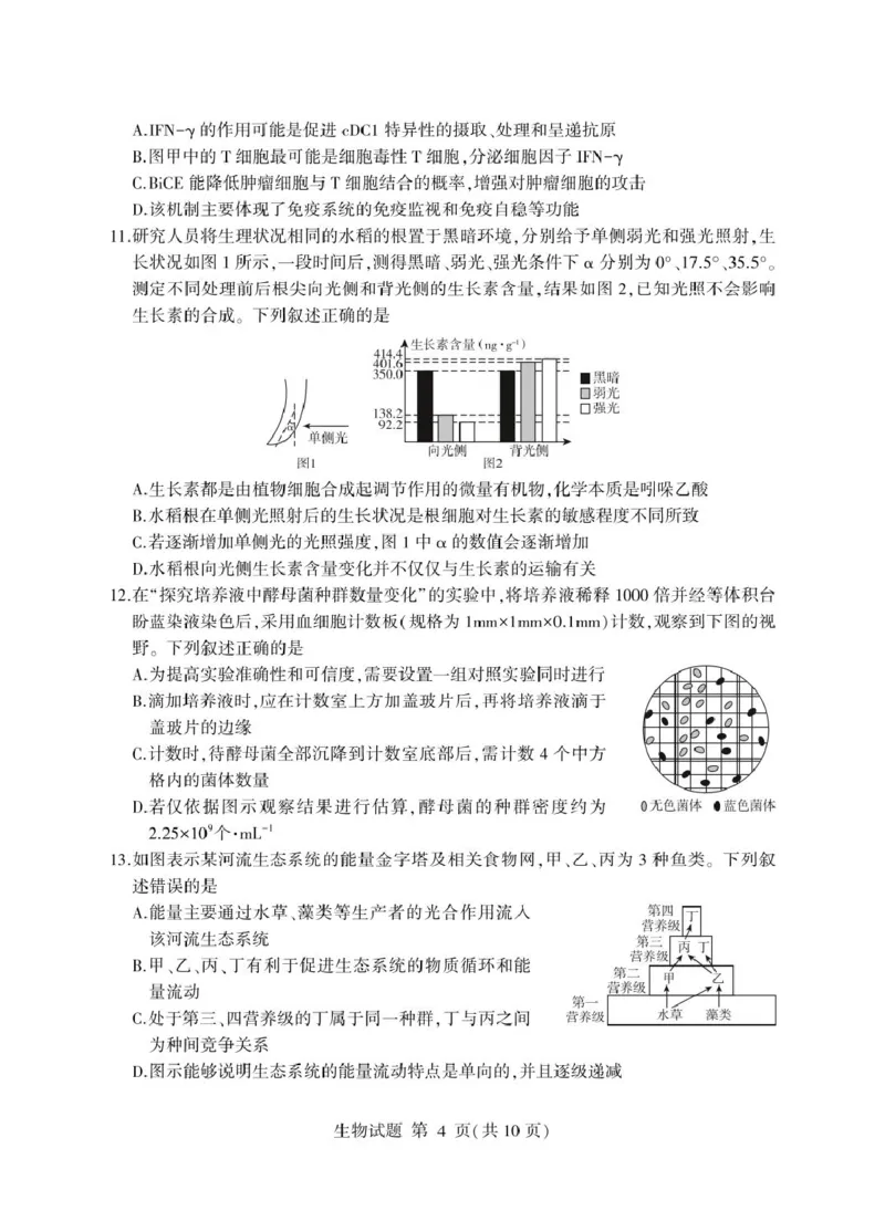 山东省临沂市2025年普通高等学校招生全国统一考试（模拟）（临沂一模）生物学试题（含答案）_2025年3月