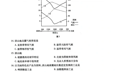 甘肃省2025年高三（3月）考试卷地理_2025年3月_250314甘肃省2025年高三（3月）考试卷（甘肃一诊）（全科）_甘肃省2025年高三（3月）考试卷地理