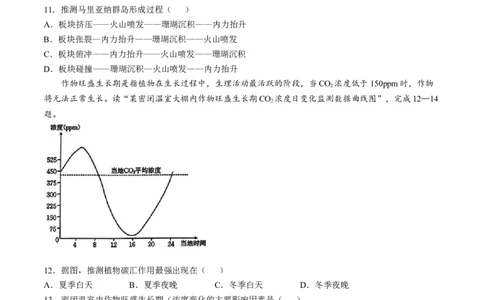 浙江省金色阳光联盟2024-2025学年高三下学期2月联考地理试题（含答案）_2025年2月_250223浙江省金色阳光2024-2025学年高三下学期2月适应性考试（全科）