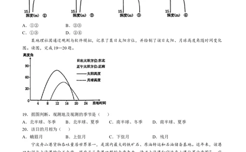 浙江省金色阳光联盟2024-2025学年高三下学期2月联考地理试题（含答案）_2025年2月_250223浙江省金色阳光2024-2025学年高三下学期2月适应性考试（全科）