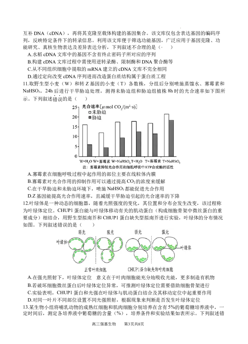 生物_2025年9月_250925四川省遂宁市射洪中学2026届高三上学期9月第一次模拟考试（全科）_四川省遂宁市射洪中学2026届高三上学期9月第一次模拟考试生物Word版含答案