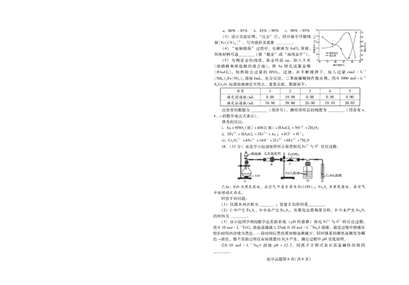 潍坊市2026届高三开学调研监测考试化学_2025年9月_250907山东省潍坊市2026届高三开学调研监测考试（全科）