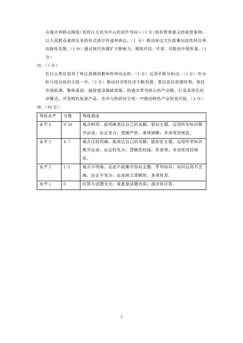 山东省滨州市2025届高三下学期第二次模拟考试政治答案_2025年5月_250514山东省滨州市2025届高三下学期第二次模拟考试（滨州二模）（全科）