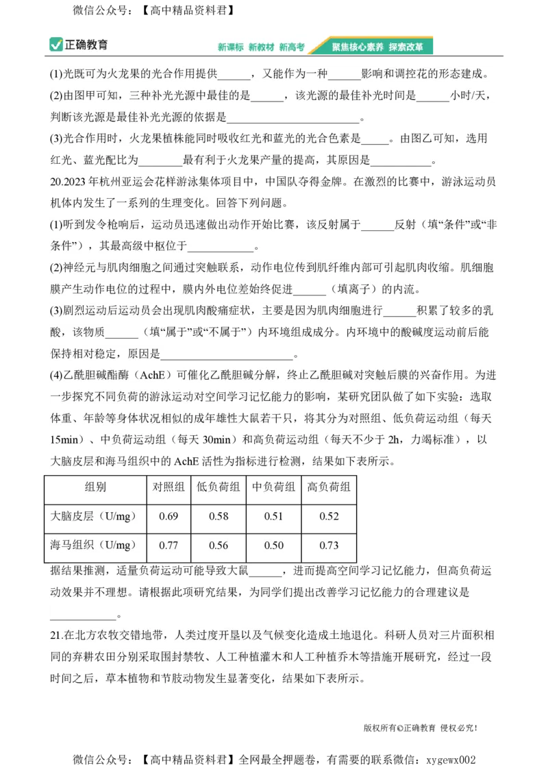 2024届明日之星高考生物精英模拟卷江苏版_2024高考押题卷_72024正确教育全系列_2024明日之星全系列_（新高考）2024《明日之星&middot;高考精英模拟卷》（九科全）各一套