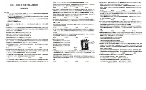 湖北省黄冈市2025届高三下学期核心预测卷政治_2025年2月_2502282025届高三下学期核心预测卷（全科）