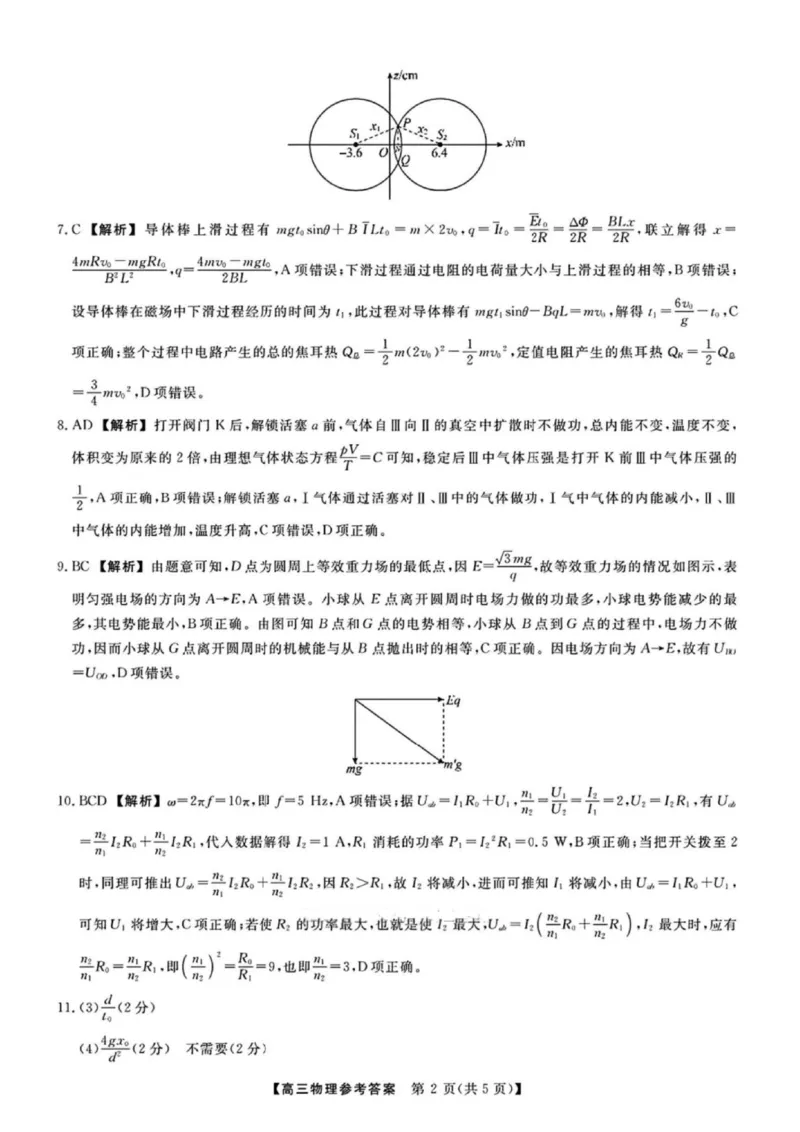 物理试题卷答案_2025年5月_250522河南省金科新未来2025届高三下学期5月联考（全科）_河南省2024-2025学年高三下学期金科新未来5月联考物理