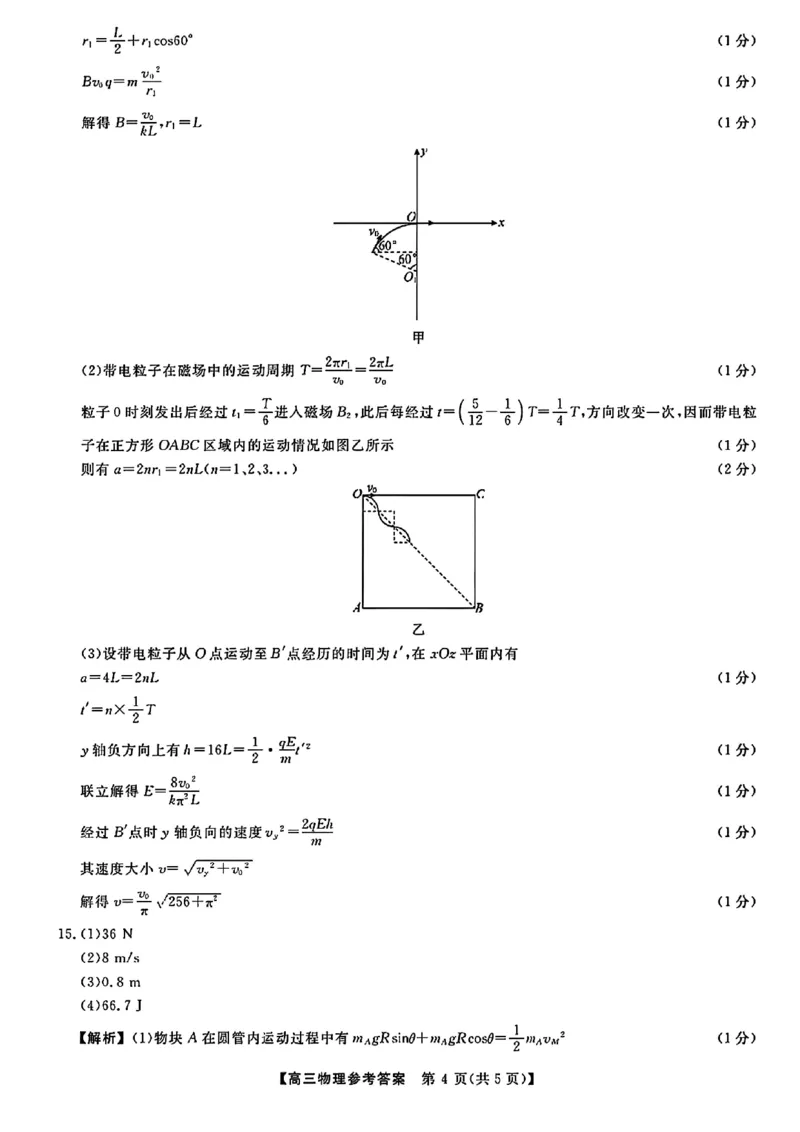 物理试题卷答案_2025年5月_250522河南省金科新未来2025届高三下学期5月联考（全科）_河南省2024-2025学年高三下学期金科新未来5月联考物理