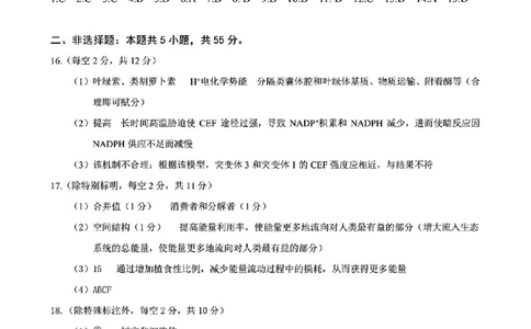 生物答案_2025年5月_250511合肥市2025届高三年级5月教学质量检测（合肥三模）（全科）_合肥市2025届高三年级5月教学质量检测（合肥三模）生物