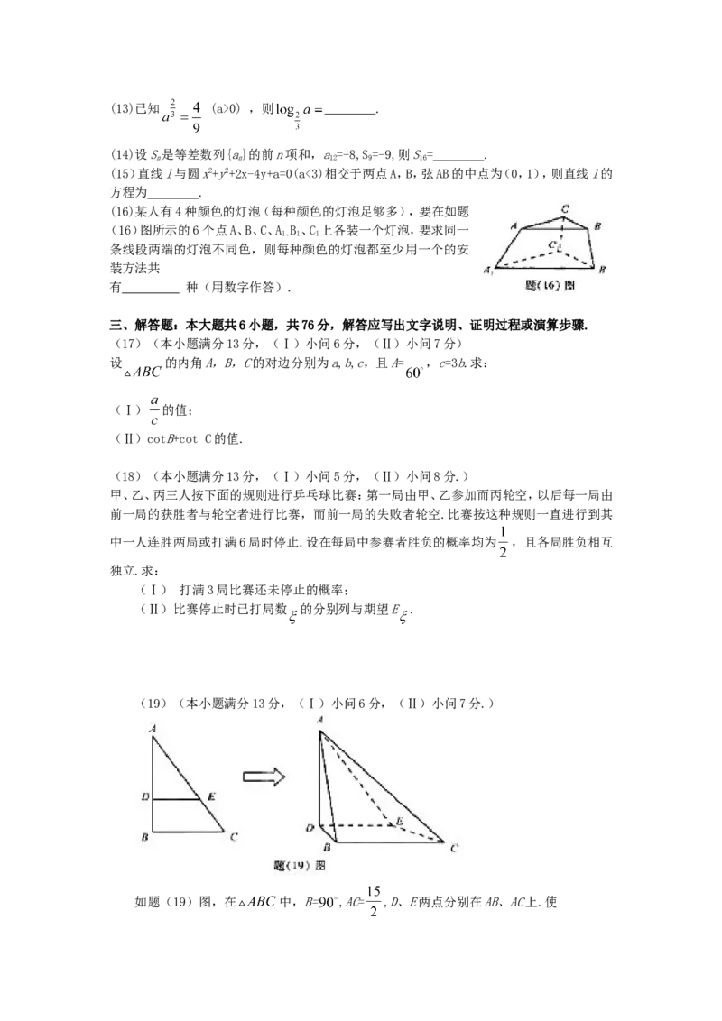 2008年重庆高考理科数学真题及答案_重庆数学24已更_1990-2011重庆数学高考真题
