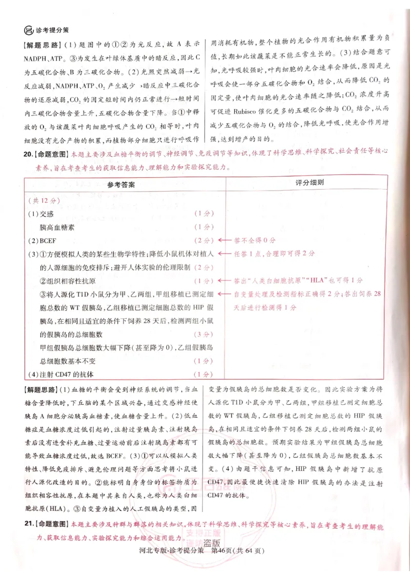 2024-05王后雄高考生物解析_2024高考押题卷_22024王hou雄_16王后雄押题_2024年王后雄高考押题预测卷（河北专版）