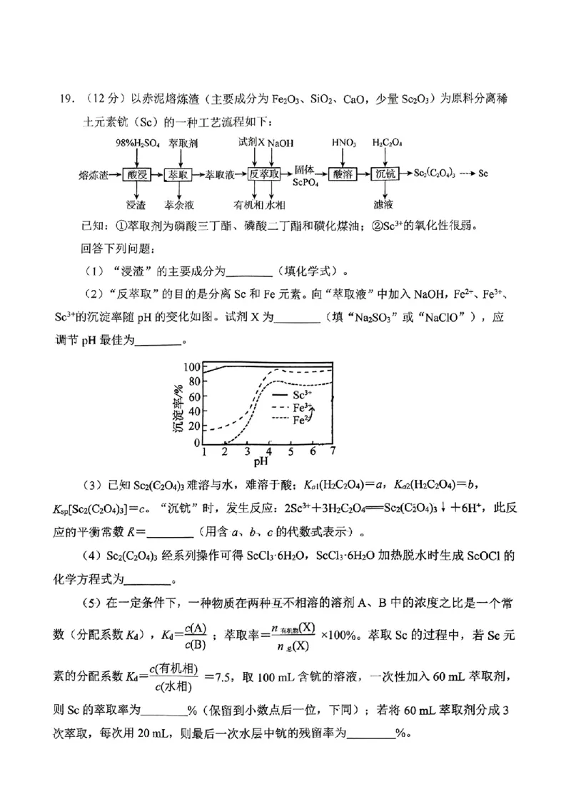 日照一模化学试题_2025年2月_2502212025届山东省日照市高三下学期校际联合考试(一模)（全科）_2025届山东省日照市高三下学期校际联合考试(一模)化学
