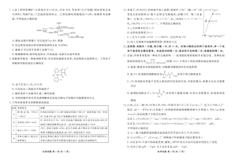 山东部分学校2025届高三下学期4月联考化学试题_2025年4月_250408衡水金卷2025届高三年级4月份模拟考（全科）_衡水金卷2025届高三年级4月份模拟考化学试题
