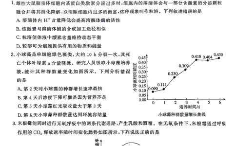 生物试卷_2025年3月_250309漳州市2025届高三毕业班第三次教学质量检测（全科）_福建省漳州市2025届高三下学期第三次教学质量检测生物试卷（含答案）