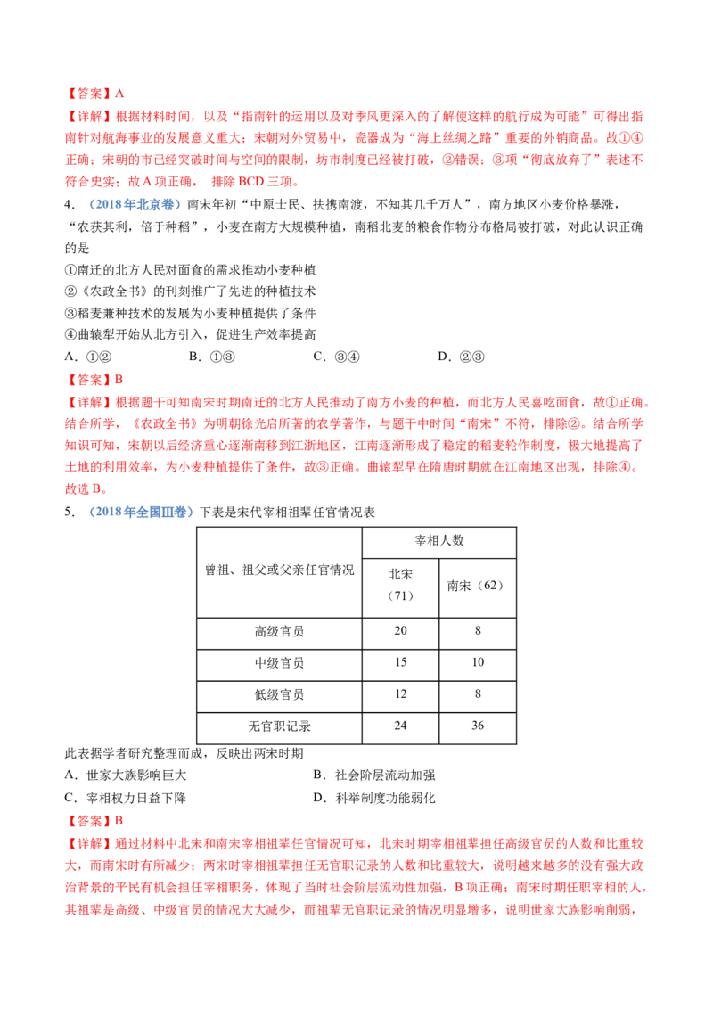 专题03辽宋夏金多民族政权的并立与元朝的统一（解析卷）_近10年高考真题汇编（必刷）_十年（2014-2024）高考历史真题分项汇编（全国通用）