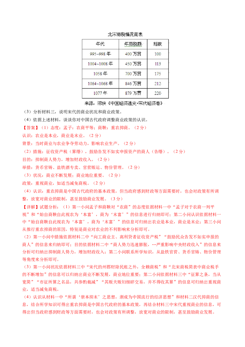 专题03辽宋夏金多民族政权的并立与元朝的统一（解析卷）_近10年高考真题汇编（必刷）_十年（2014-2024）高考历史真题分项汇编（全国通用）
