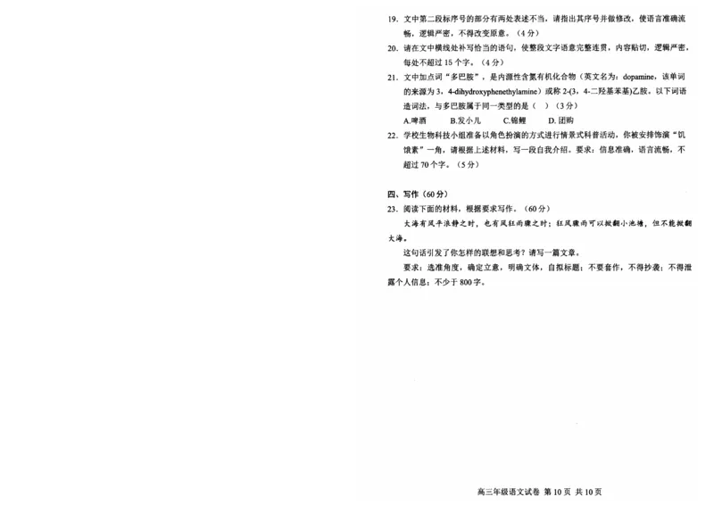湖北省武昌区2025届高三年级5月质量检测语文_2025年5月_250518湖北省武昌区2025届高三年级5月质量检测（全科）