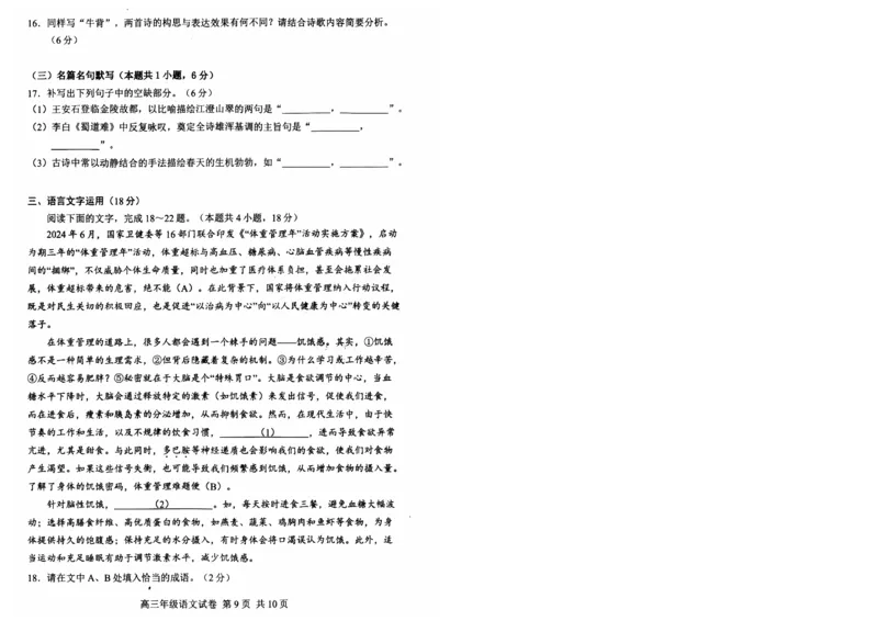 湖北省武昌区2025届高三年级5月质量检测语文_2025年5月_250518湖北省武昌区2025届高三年级5月质量检测（全科）