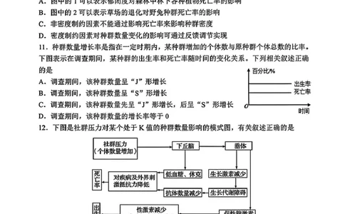 吉林省长春市东北师范大学附属中学2024-2025学年高三下学期第四次模拟考试生物试题_2025年5月_250516吉林省长春市东北师范大学附属中学高三下学期第四次模拟考试（全科）