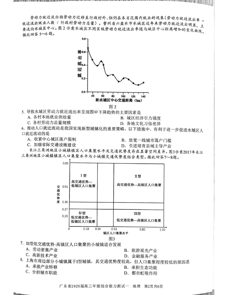 地理试题_2025年8月_250830广东省光大联考2025-2026学年高三上学期综合能力测试（一）（全科）_广东省光大联考2025-2026学年高三上学期综合能力测试（一）地理