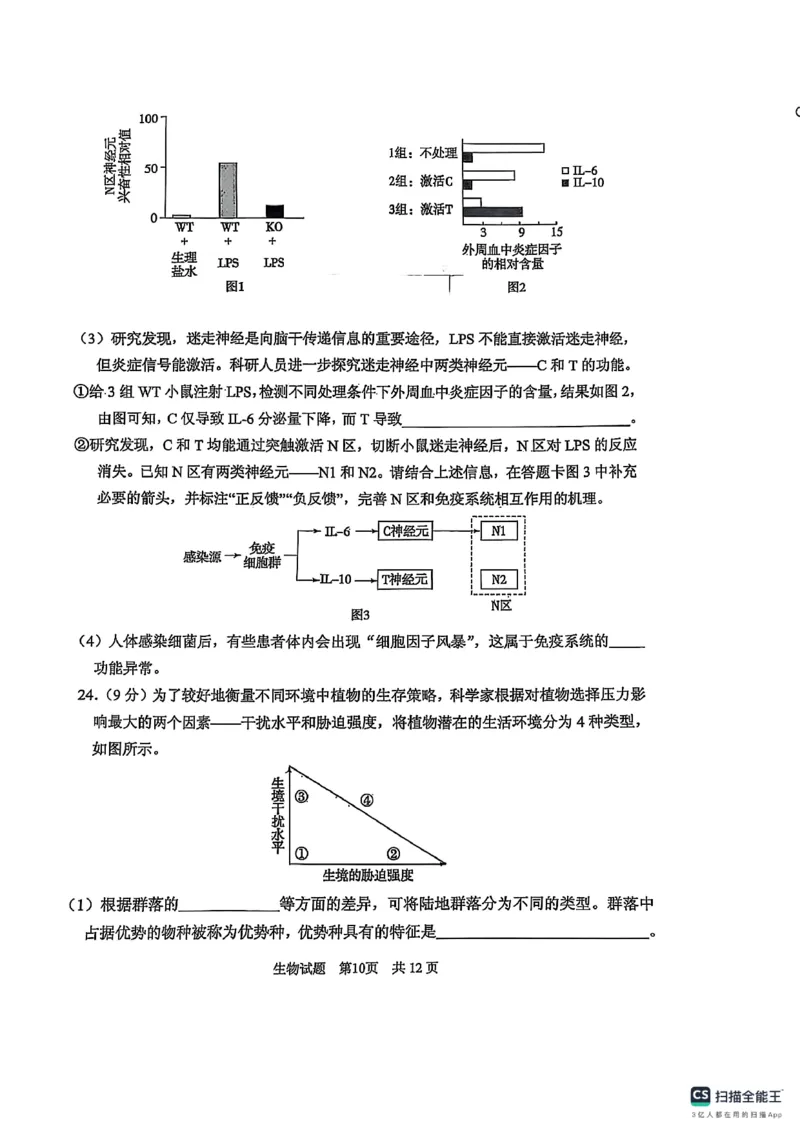 山东省实验中学2025届高三第一次模拟考试生物_2025年5月_250511山东省实验中学2025届高三第一次模拟考试（全科）
