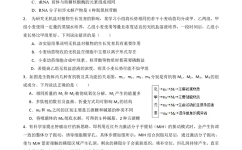 绵阳南山中学实验学校高2023级高三（上）10月月考+生物_2025年10月_12026年试卷教辅资源等多个文件_251018绵阳南山中学实验学校高2023级高三（上）10月月考（全科)