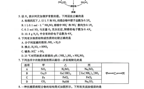 天一大联考25届高三化学最后一卷_2025年5月_2505262025届安徽省天一大联考高三下学期最后一卷（全科）_2025届安徽省天一大联考高三下学期最后一卷化学