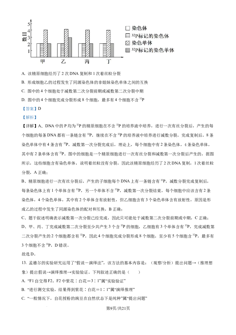 精品解析：黑龙江省哈尔滨师范大学附属中学2025-2026学年高三上学期期中考试生物试题（解析版）_2025年11月