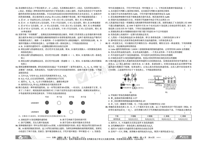 全国卷《正确小卷》2024总复习生物质检卷_2024高考押题卷_72024正确教育全系列_2024年正确小卷全系列_（全国版）2024《正确小卷&middot;复习质检卷》（九科全）各两套