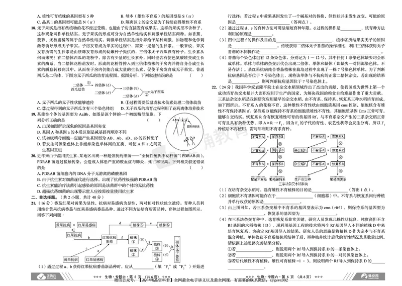 全国卷《正确小卷》2024总复习生物质检卷_2024高考押题卷_72024正确教育全系列_2024年正确小卷全系列_（全国版）2024《正确小卷&middot;复习质检卷》（九科全）各两套
