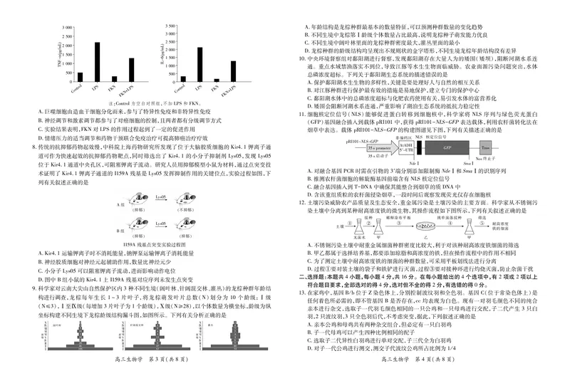 生物2025届江西省上进联考高三年级４月联考检测_2025年5月_05022025届江西省上进联考高三年级４月联考检测（全科）