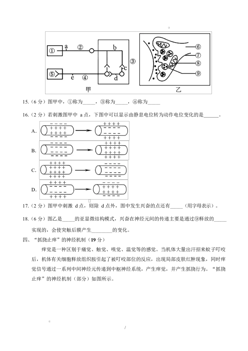 高二生物上学期第一次月考（上海专用）（考试版）_1多考区联考试卷_2510142025-2026学年高二生物上学期第一次月考试题